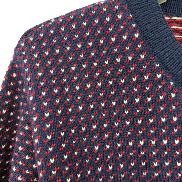 LL Bean Womens Birdseye Cardigan Sweater Jacket Metal Clasps Navy Size Large NEW - Picture 3 of 7